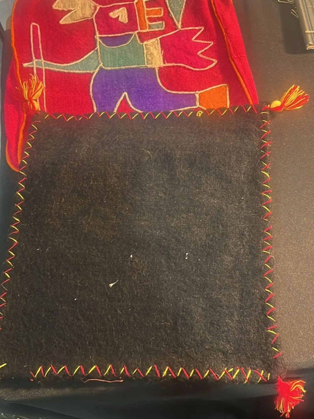 Handcrafted Embroidered South American seat pillow covers